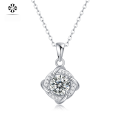 wholesale 925 Silver Inlaid Moissanite Teardrop Pendant Six-Prong Necklace Collarbone Chain Jewelry Ready to Ship-0-8