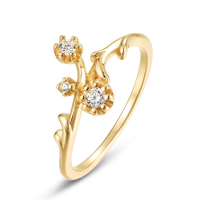 wholesale S925 silver gold-plated rings, new stylish and versatile ins earrings for wholesale, exuding a youthful and elegant vibe-10K gold + swimming paint HK11#