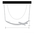 wholesale 925 Silver Plated 18K Gold Fashion Smile Bow Necklace for Women, Full of Moissanite, Light Luxury Small Chanel Style Collarbone Chain-0-5