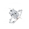 wholesale 18k Gold Plated S925 Silver Classic Oval 45 Carat 8*12mm Moissanite Ring for Women-0-5