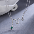 wholesale 925 Sterling Silver Trendy Women's Ins Hip-Hop Minimalist Style Personalized Small Snake Necklace New Choker Necklace-0-0