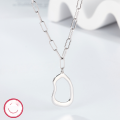 wholesale 925 Silver Necklace, Minimalist European and American Style Chain for Women, Smooth Irregular Oval Pendant, Cross-Border Exclusive Jewelry-0-5