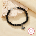 wholesale Metal Material: S925 Sterling Silver Cross-border best-selling natural black agate retro design high-end cross couple bracelet gift-0-0