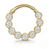 wholesale S925 Sterling Silver European And American Hot-selling Light Luxury Multi-zircon Zirconia Cartilage Nose Ring And Ear Clips-Single gold-style 3