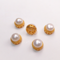 wholesale S925 gold-plated silver natural pearl spacer bead ruyi round platform hand plaque peanut pendant bracelet string DIY semi-finished product-0-11