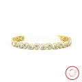 wholesale S925 Sterling Silver 4mm Heart-shaped White Zircon Cast Tennis Bracelet Light Luxury Accessory-0-0