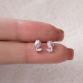 wholesale 925 Sterling Silver Exquisite Mini Lovely Fresh and Sweet Pink Tulip Stud Earrings with Diamond Accents M05918-0-0