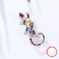 wholesale S925 Silver Vintage Luxury Versatile Brooch for Women Snowflake Full-Drill Color Zircon Cross-Border New Jewelry-0-3