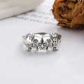 wholesale S925 Sterling Silver 3D Lucky Elephant with Coin Pattern Ring, Vintage Ethnic Style Index Finger Ring-0-2