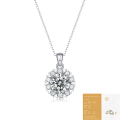 wholesale S925 Sterling Silver Necklace with 5 Carat Moissanite Romantic Snowflake Pendant Including Chain Gift Jewelry Source Direct Wholesale-0-6