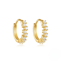 wholesale 925 Sterling Silver Classic Zircon-inlaid Opal Ear Hoop Earrings For Women, Popular In, Ins-Gold#2 925 Silver