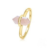 wholesale S925 Sterling Silver Light Luxury Zircon, Gemstone, And Crystal Ring, European And American Creative Style For Evening Banquet, High-end Pinky Ring-Gold-Pink Diamond Style 1 8