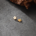 wholesale Metal S925 Silver Ancient Gold Fired Enamel Small Floral Clasp Silver Gold-Plated Button Daisy End Clasps for DIY Jewelry Accessories-0-5