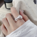 wholesale S925 Sterling Silver Fashion European and American Cross-Border Multi-Line Twisted Irregular Minimalist Style Versatile Ring for Women-0-0