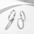 wholesale S925 Sterling Silver Love Frequency Couple Rings, Möbius Strip Light Luxury High-end Commemorative Gift for Girlfriend-0-1