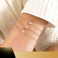 wholesale 18k Gold Five-Diamond Bubble Diamond Gold Bracelet for Women, Au750 Lab-Grown Diamond Bracelet Gift-0-0