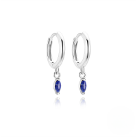 wholesale S925 Sterling Silver With Natural Stone Agate Lapis Lazuli Earrings, Elegant Light Luxury-Platinum #1 925 Silver