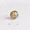 wholesale Golden ancient method Lu Lu Tong Vietnamese sand gold handmade DIY pendant bead spacer bead barrel bead enamel scattered bead accessories pink-0-7