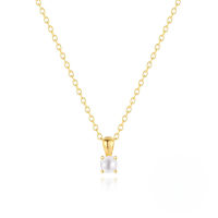 wholesale S925 Sterling Silver Geometric Birthstone Pendant Necklace With Zircons, Ins Style Daily Wear, In Stock Gift-Gold-Pearl 925 Silver