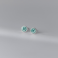 wholesale S925 Sterling Silver Student Small Resin Smiley Ear Studs Exquisite Ins Style Women's Ear Jewelry M03297-0-9