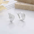 wholesale S925 Sterling Silver Brushed Surface Square Ear Clasps, Korean-style Exquisite and Versatile Earrings-0-0