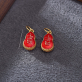 wholesale Gold-plated 925 Ancient Silver Enamel Fortune Attraction and Blessing Drop Pendant for DIY Bracelet String Accessory-0-16