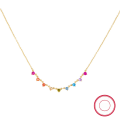 wholesale S925 silver necklace, cross-border hot-selling ultra-sparkly colored zirconia,INS-0-0