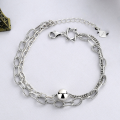 wholesale S925 sterling silver double-layer hexagram bracelet, Korean Dongdaemun style, Thai silver, smiling face, trendy and creative fashion piece-0-0