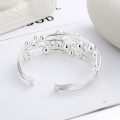 wholesale S925 Sterling Silver Geometric Multi-layer Beaded Rotating Bracelet with Silver Balls, INS New Punk Creative and Versatile-0-2