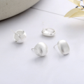wholesale S925 silver fashion minimalist brushed hemispherical luxury-style artistic temperament niche design ear cuff earrings-0-2