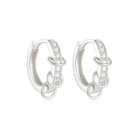 wholesale S925 Sterling Silver Geometric Earrings With Classic Zircon Inlay, A Hot-selling Creative Earring In Europe And America-Platinum #3 925 Silver