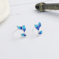 wholesale S925 Silver Cloud Tide Pavilion Fashion European and American Cross-Border Enamel Drip Glue Creative Design Internet-Famous Style Earrings Ear Studs-0-0