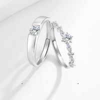 wholesale S925 Sterling Silver Sun and Moon Love Couple Rings, Minimalist Luxury High-End Matching Set for Men and Women, Valentine's Day Gift for Girlfriend-Sun and Moon Couple Ring/approx. 3.18g&gt;PR003554 sterling silver