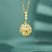 wholesale S925 Sterling Silver Dragon Scale Ball Pendant Necklace for Wife Girlfriend Holiday Gift Versatile High-end Wholesale-Dragon Scale Auspicious Ball Necklace