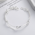 wholesale S925 Sterling Silver European and American Cross-Border Minimalist Geometric Irregular Hard Ring Splicing Trendy and Versatile Bracelet-0-0