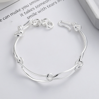 wholesale S925 Sterling Silver European and American Cross-Border Minimalist Geometric Irregular Hard Ring Splicing Trendy and Versatile Bracelet-YS201M/approx. 15.5g>925 silver