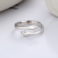 wholesale S925 silver open couple ring with a hugging design, romantic, creative, and stylish, in an ins Korean-inspired fashion-0-1