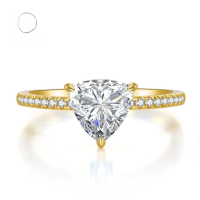 wholesale S925 Silver New Style One-Carat Fat Triangle Precision Full Diamond Micro-Paved Ring for Cross-Border-R371 Fat Triangle Ring Size 5