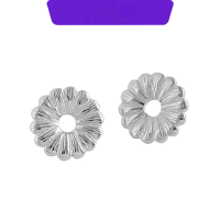 wholesale S925 Sterling Silver 259 Korean Style Light Luxury European and American New Geometric Flower Earrings Factory Direct-18K gold [with sterling silver ear plugs]  925 silver