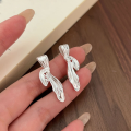 wholesale S925 Sterling Silver Long Bow Stud Earrings for Women, Luxury Fashion Elegant Earrings, Japanese and Korean New Collection-0-1