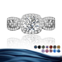 wholesale S925 Sterling Silver Wholesale 1-carat Moissanite Lace Square Ring for Women, High-end Silver Jewelry Accessories-Rainbow Color US Size 8