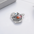 wholesale S990 silver retro antique hollow resin pendant with auspicious Ruyi design, trendy and versatile style-0-1