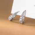 wholesale S925 Sterling Silver Minimalist Luxury Elegant Women's Diamond-Embedded Teardrop Ear Clasp M06540-0-3