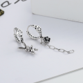 wholesale S925 Sterling Silver European and American Street Style Asymmetrical Rabbit Tassel Earrings for Women, Trendy and Versatile-0-0