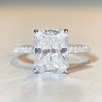 wholesale PT950 plated 925 silver, 4-carat D-color moissanite ring,-MS035-4 carats (Moissanite)  7