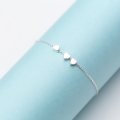 wholesale S925 Silver Cute Heart Bracelet for Women, Japanese Korean Style Minimalist Love Charm Glossy Heart-shaped Jewelry S2349-0-3