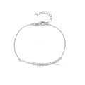 wholesale S925 Sterling Silver Zircon Square Bracelet, Minimalist Creative Fashion Versatile Hand Accessory-0-6