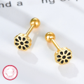wholesale 925 Silver Small and Sweet Versatile Earrings for Women, Floral Drip-Glaze Colored Small Stud Earrings, Foreign Trade Jewelry Wholesale-0-11