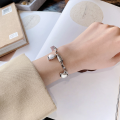 wholesale S925 Sterling Silver Retro Abacus Barrel Heart Multi-Element Charm Bracelet Ins Forest Minimalist Style Hand Accessory-0-2