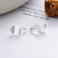 wholesale S925 Sterling Silver Irregular Concave Oval Brushed Ear Clasps, Fashionable and Versatile Commuting Light Luxury Earrings-0-1